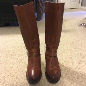Clark’s brown leather riding boots